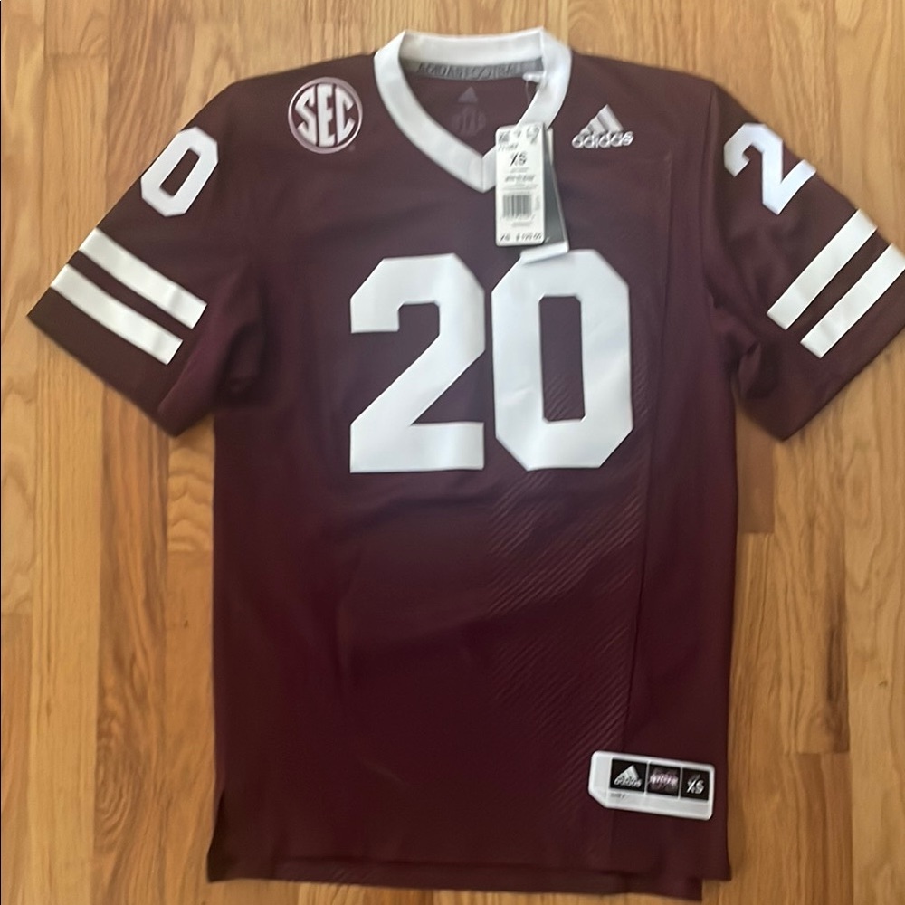 Adidas Men's Maroon Mississippi State Football Jersey